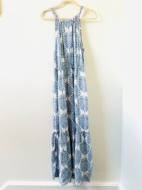 Joie palm leaf linen blend maxi sundress size XL
